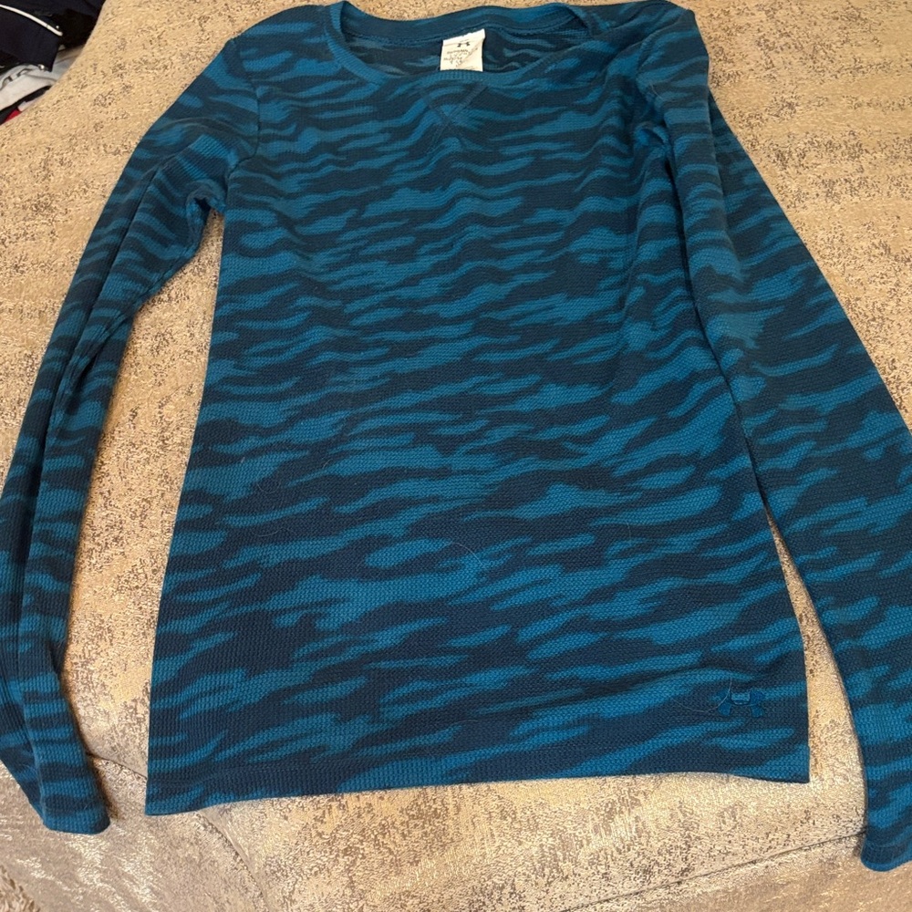 Under Armour Teal Patterned Long Sleeve Shirt